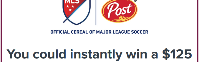 participating post cereal product for Major League Soccer