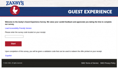 Zaxbys Guest Survey